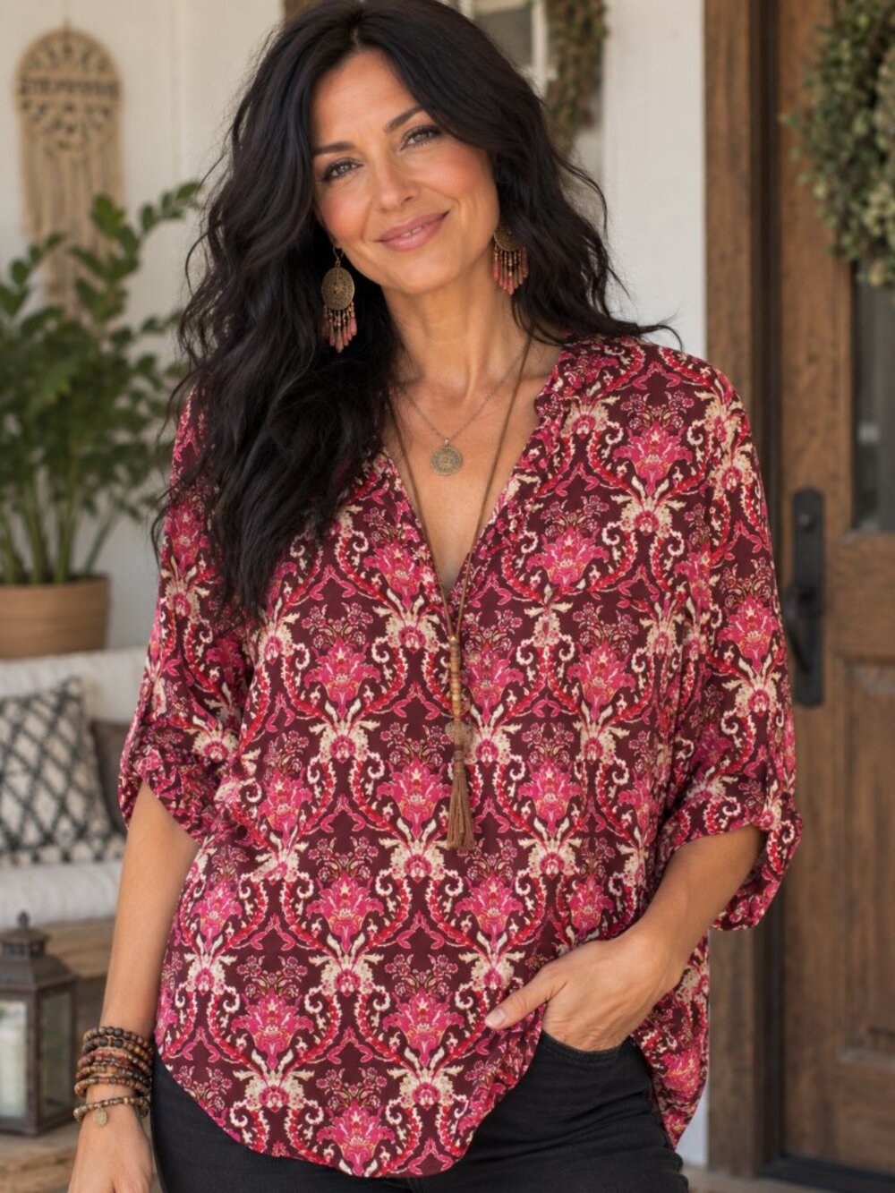 NY&CO SOHO Geometric Blouse - XL - EUC